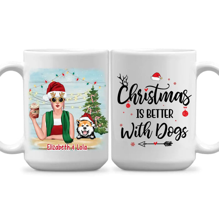 Personalized Mug, Christmas Is Better With Dogs , Christmas Gift For Dog Lovers