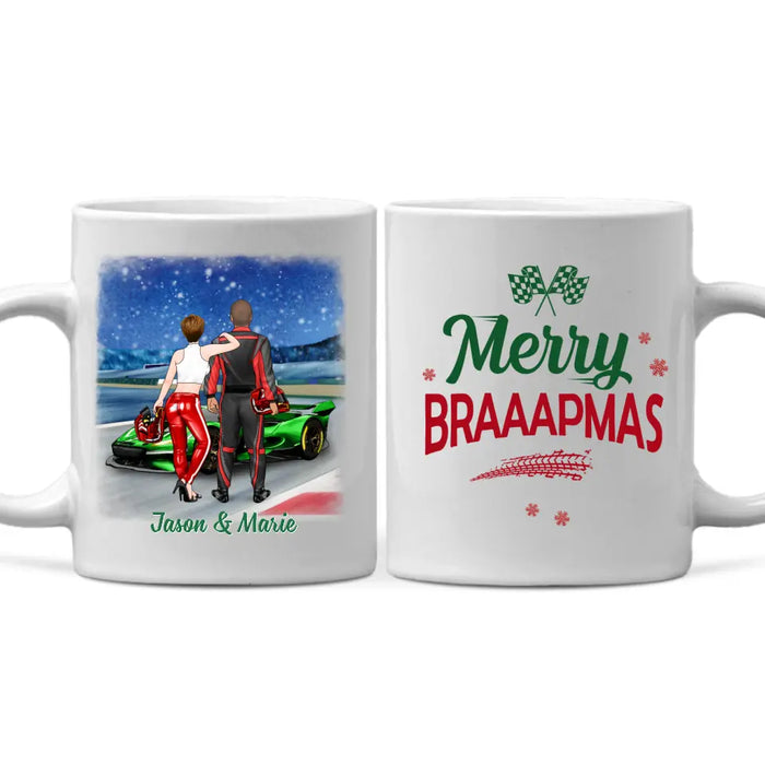 Personalized Mug, Have Yourself A Braaaping Christmas, Racing Couple, Christmas Gift For Racing Lovers, Couples