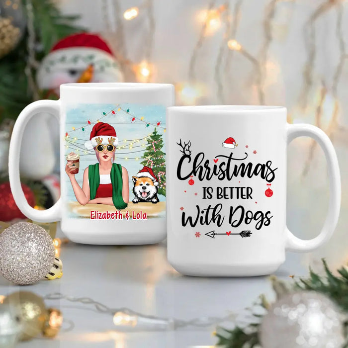 Personalized Mug, Christmas Is Better With Dogs , Christmas Gift For Dog Lovers