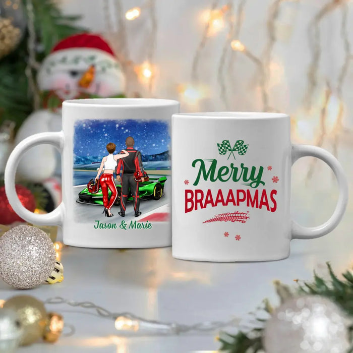 Personalized Mug, Have Yourself A Braaaping Christmas, Racing Couple, Christmas Gift For Racing Lovers, Couples