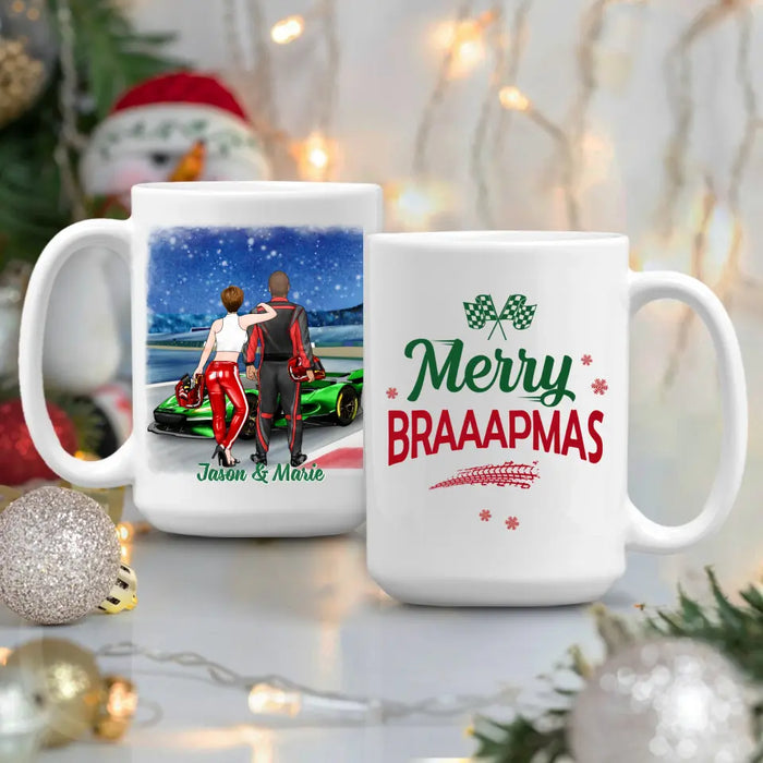 Personalized Mug, Have Yourself A Braaaping Christmas, Racing Couple, Christmas Gift For Racing Lovers, Couples