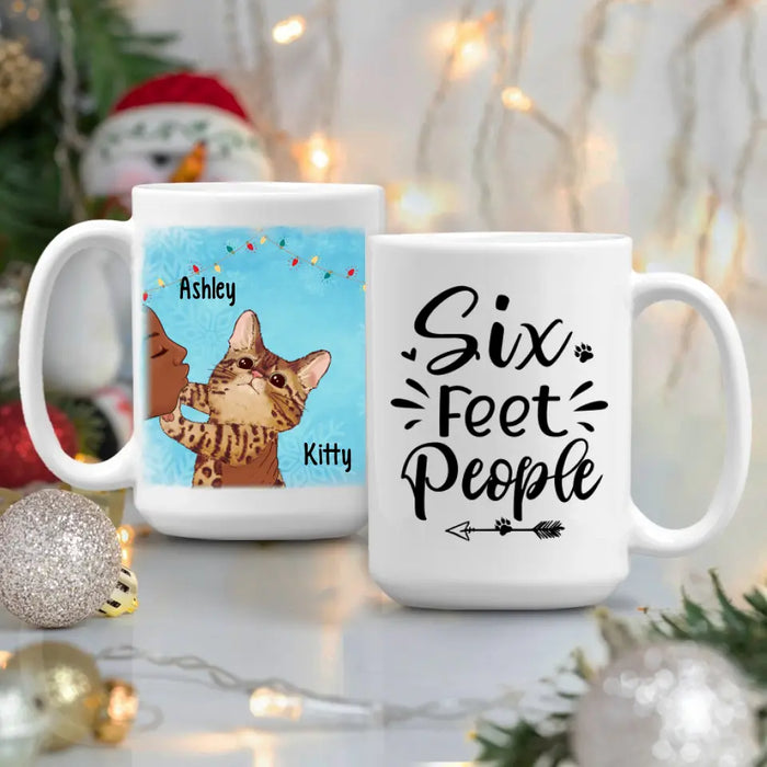 Personalized Mug, Cat No Kisses, Christmas Gift for Cat Lovers