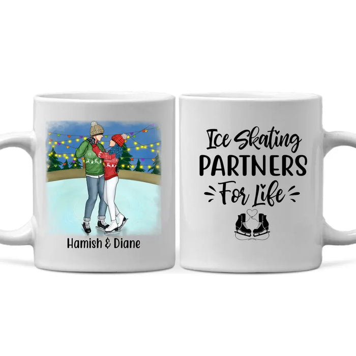 Personalized Ceramic Mug, Ice Skating Partners for Life, Gift for Ice Skating Couple