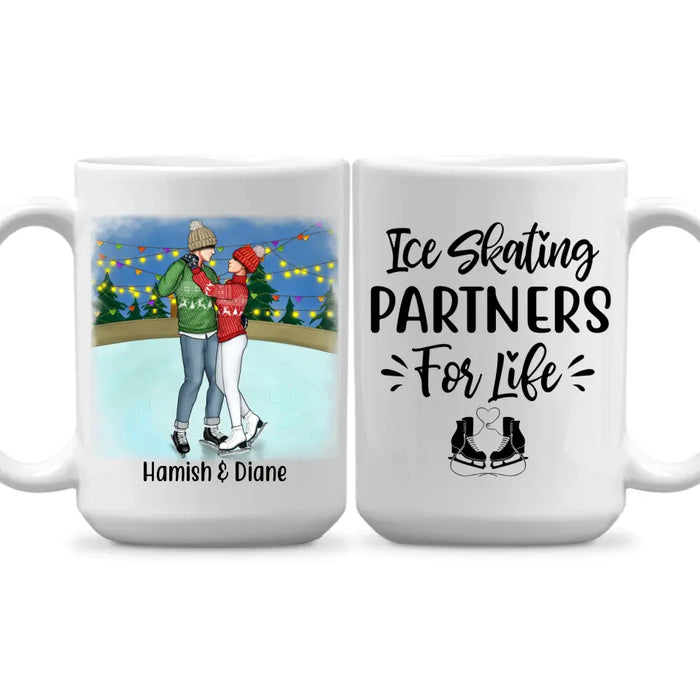 Personalized Ceramic Mug, Ice Skating Partners for Life, Gift for Ice Skating Couple