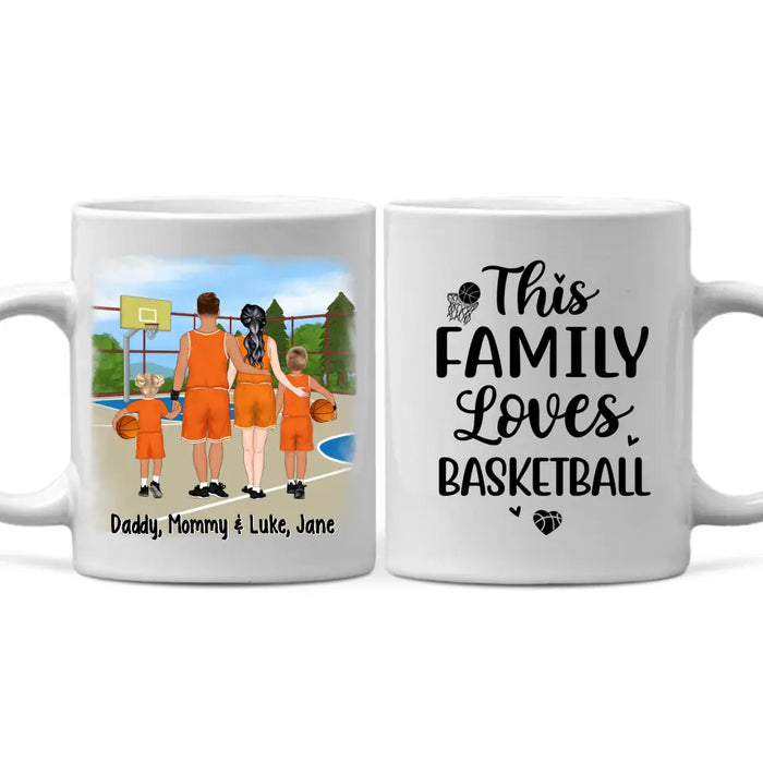 Personalized Mug, Gift For Family And Friends, Basketball Lovers, Basketball Family, This Family Loves Basketball