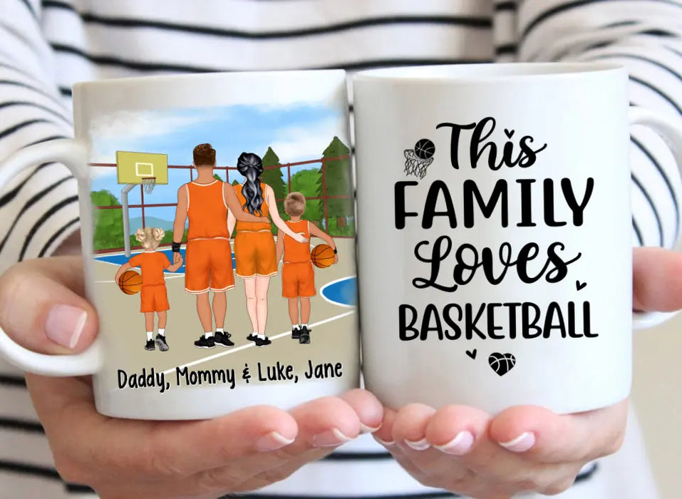 Personalized Mug, Gift For Family And Friends, Basketball Lovers, Basketball Family, This Family Loves Basketball