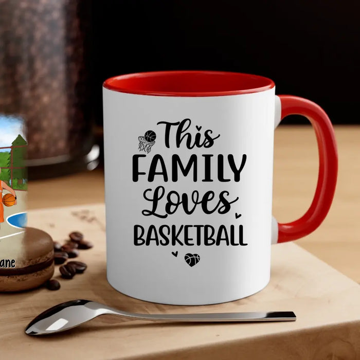 Personalized Mug, Gift For Family And Friends, Basketball Lovers, Basketball Family, This Family Loves Basketball