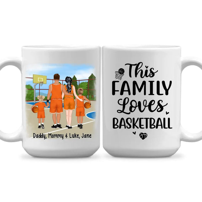 Personalized Mug, Gift For Family And Friends, Basketball Lovers, Basketball Family, This Family Loves Basketball