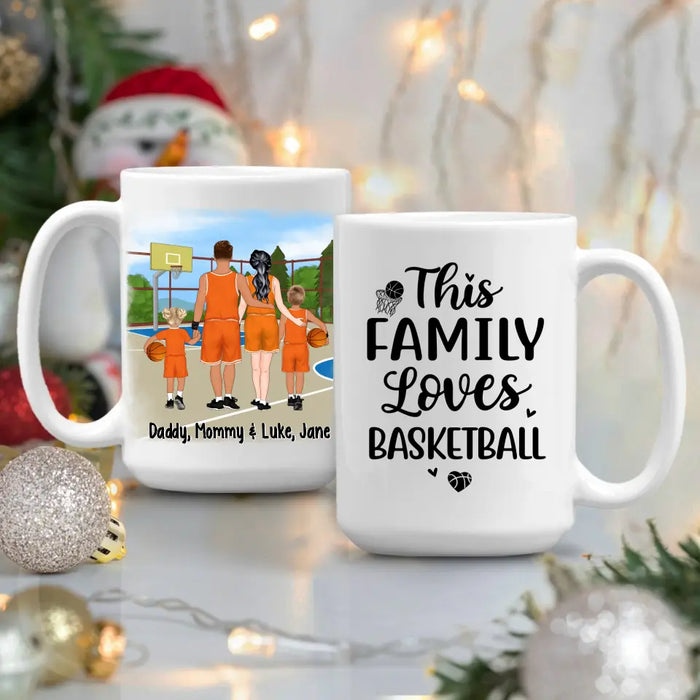 Personalized Mug, Gift For Family And Friends, Basketball Lovers, Basketball Family, This Family Loves Basketball