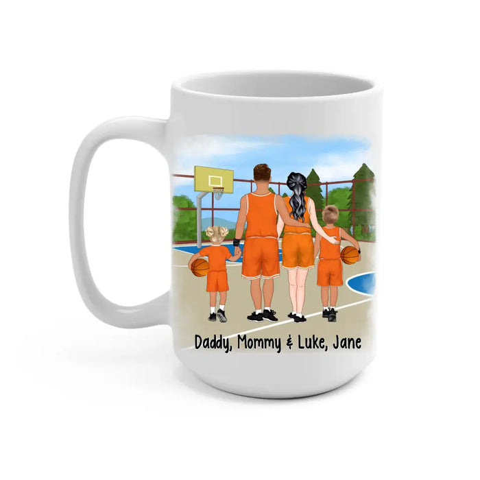 Personalized Mug, Gift For Family And Friends, Basketball Lovers, Basketball Family, This Family Loves Basketball