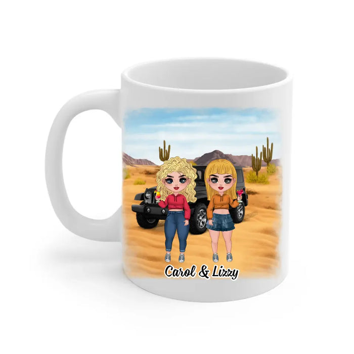 Personalized Mug, Up To 5 Girls, Gift For Sisters, Friends, Adventure Partners For Life