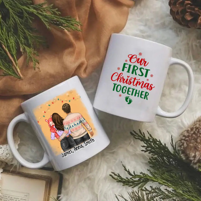 Personalized Mug, Baby First Christmas - Our First Christmas Together, Christmas Gift For Family