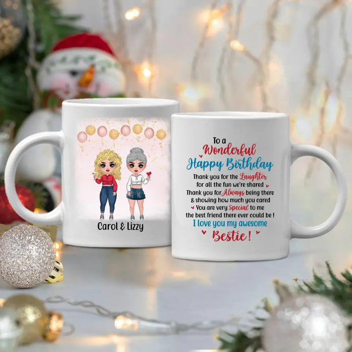 Personalized Mug, Happy Birthday To My Bestie, Birthday Gift For Bestie, Sister, Friend