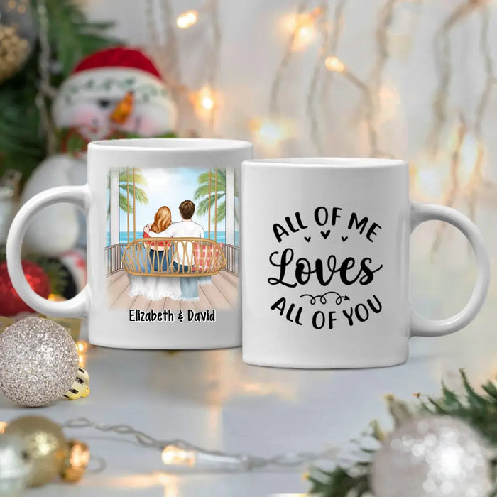 Personalized Mug, Couple Sitting On Swing, All Of Me Loves All Of You, Couple Gift, Gift For Her, Gift For Him