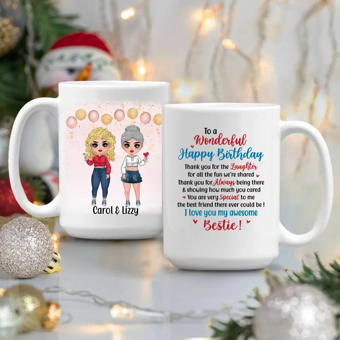 Personalized Mug, Happy Birthday To My Bestie, Birthday Gift For Bestie, Sister, Friend