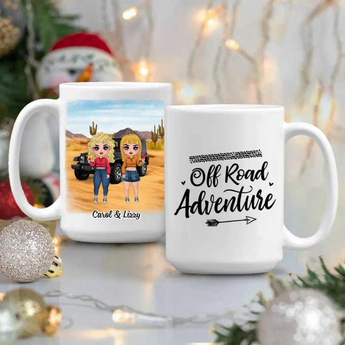 Personalized Mug, Up To 5 Girls, Gift For Sisters, Friends, Adventure Partners For Life