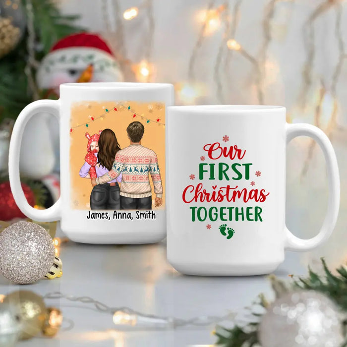 Personalized Mug, Baby First Christmas - Our First Christmas Together, Christmas Gift For Family