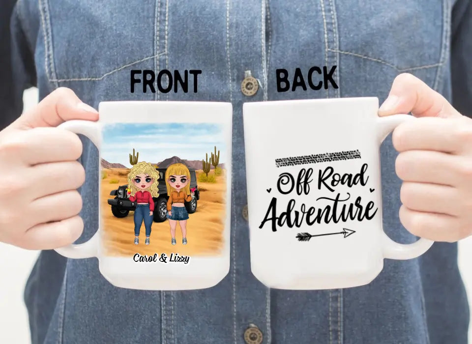 Personalized Mug, Up To 5 Girls, Gift For Sisters, Friends, Adventure Partners For Life