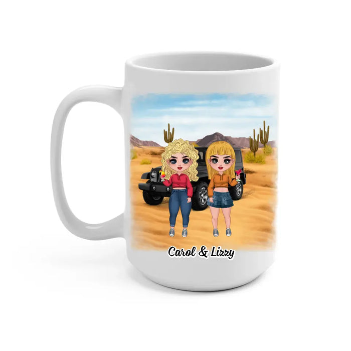 Personalized Mug, Up To 5 Girls, Gift For Sisters, Friends, Adventure Partners For Life