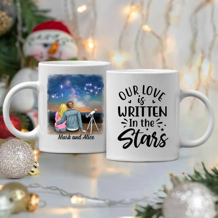 Couple with Zodiac Signs - Personalized Mug For Him, For Her, Astronomy Lovers