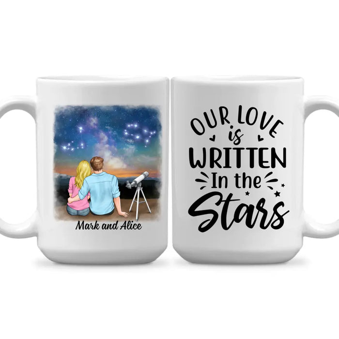 Couple with Zodiac Signs - Personalized Mug For Him, For Her, Astronomy Lovers