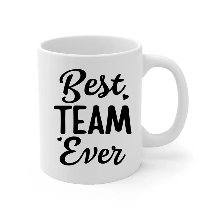 Personalized Mug, Up To 3 Women, Gift For Sisters, Friends, Colleagues, Best Team Ever, Chibi Coworkers At Cocktail Bar