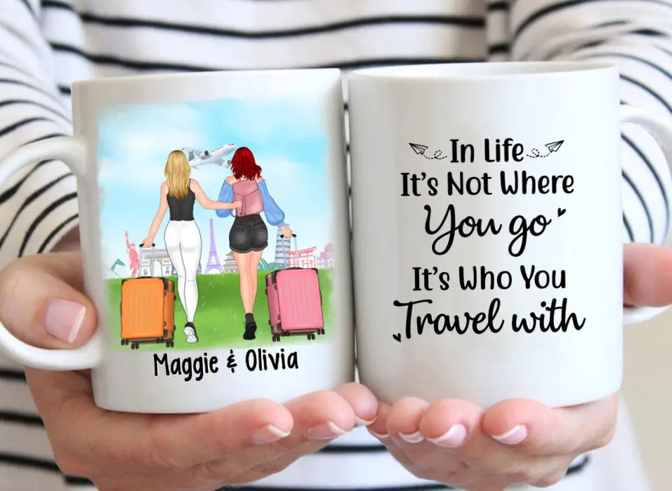 Traveling Girls - Personalized Mug For Friends, For Sister, Travel