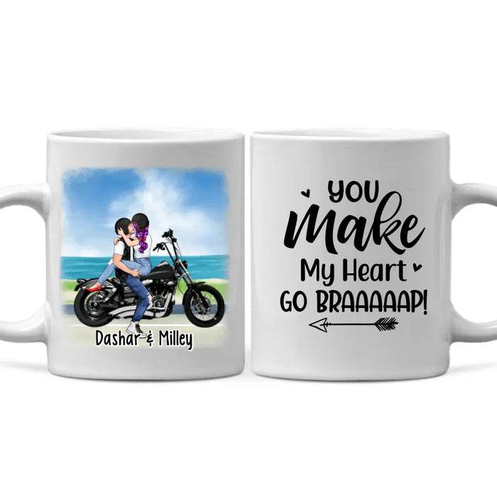 Kissing Motorcycle Couple - Personalized Mug For Him, For Her, Motorcycle Lovers