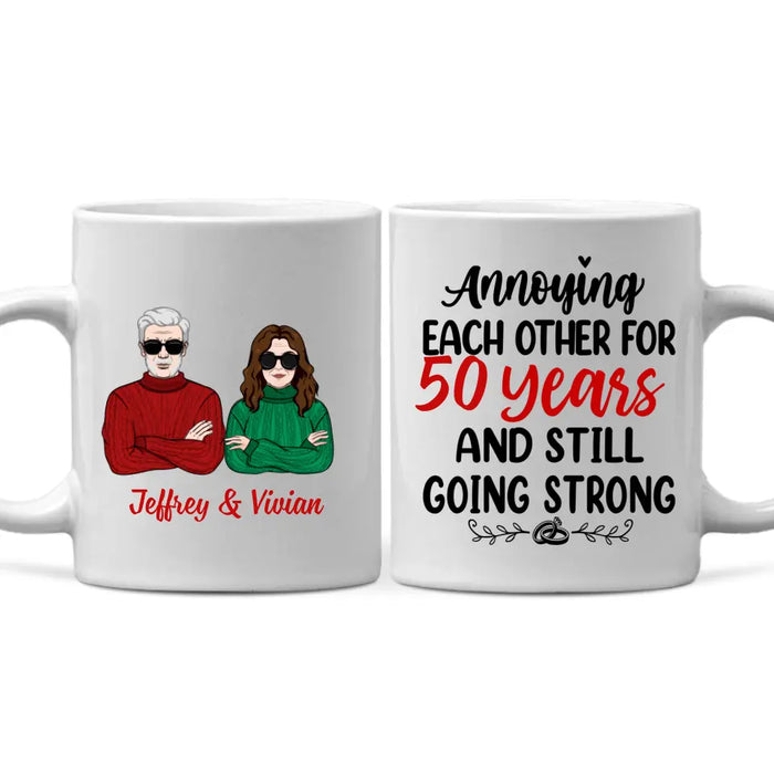 Older Couple Annoying Each Other For - Personalized Mug For Him, For Her, Anniversary