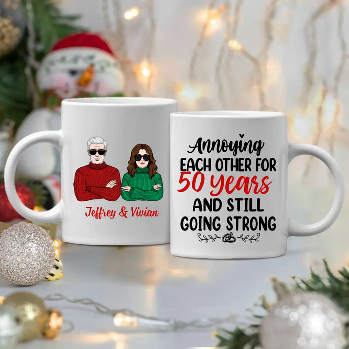 Older Couple Annoying Each Other For - Personalized Mug For Him, For Her, Anniversary