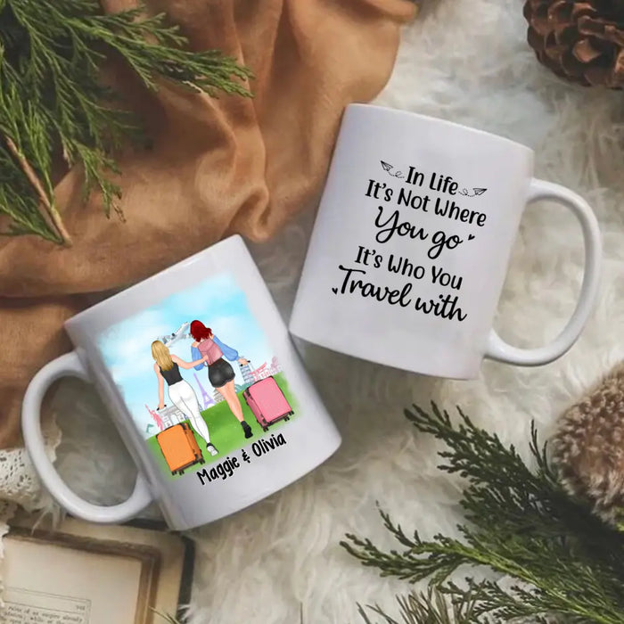 Traveling Girls - Personalized Mug For Friends, For Sister, Travel