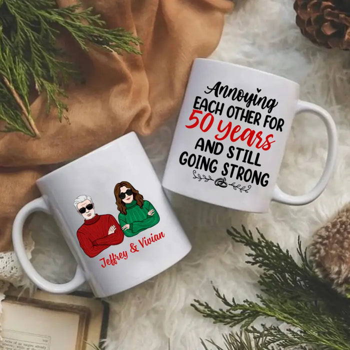 Older Couple Annoying Each Other For - Personalized Mug For Him, For Her, Anniversary