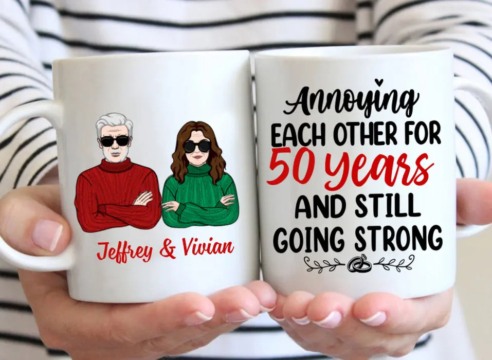 Older Couple Annoying Each Other For - Personalized Mug For Him, For Her, Anniversary