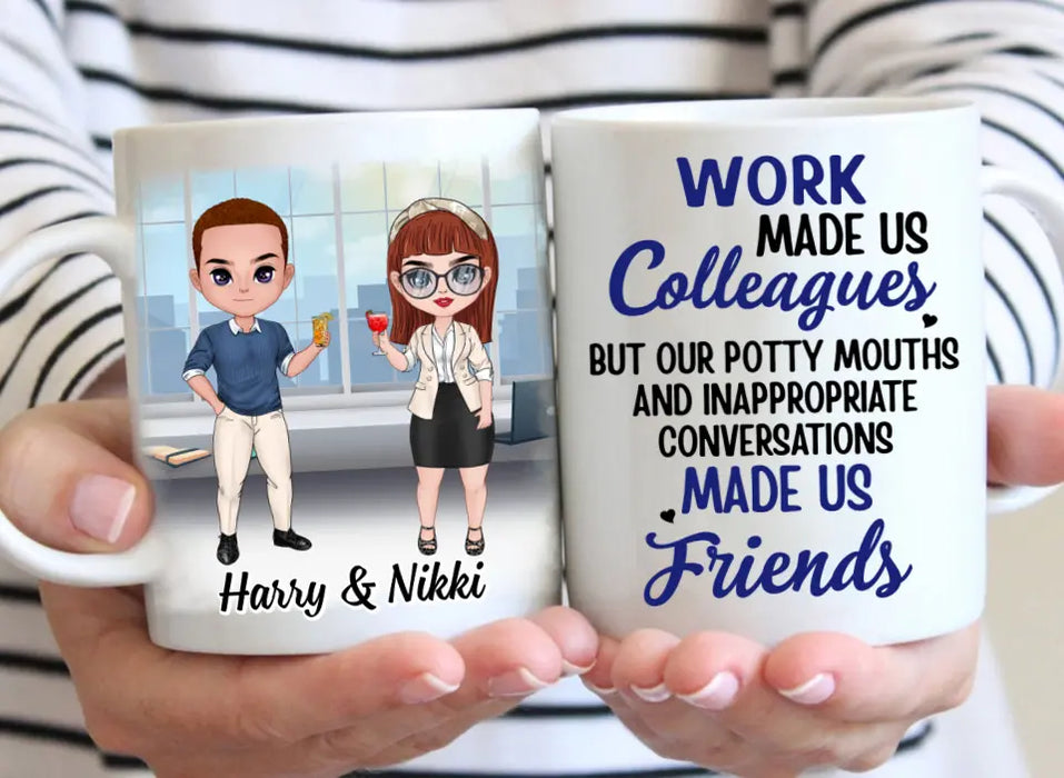 Up To 4 People Work Made Us Colleagues - Personalized Mug For Coworkers