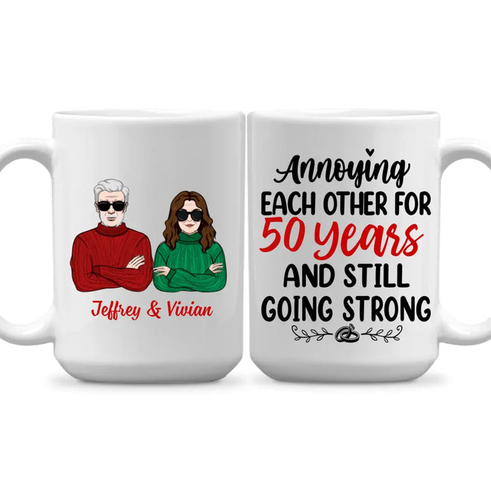 Older Couple Annoying Each Other For - Personalized Mug For Him, For Her, Anniversary