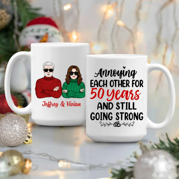 Older Couple Annoying Each Other For - Personalized Mug For Him, For Her, Anniversary