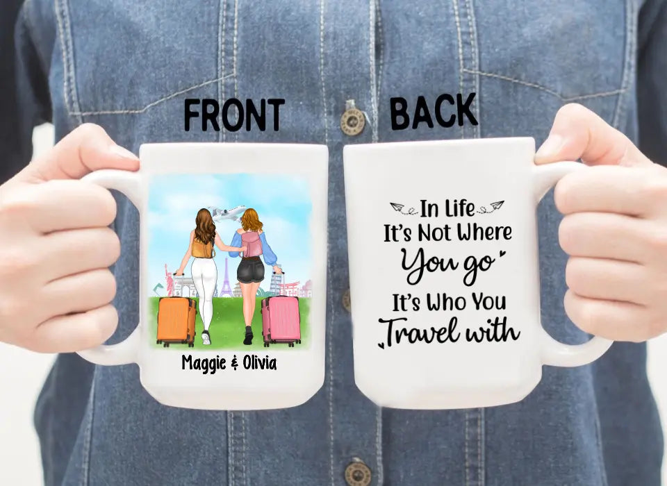 Traveling Girls - Personalized Mug For Friends, For Sister, Travel