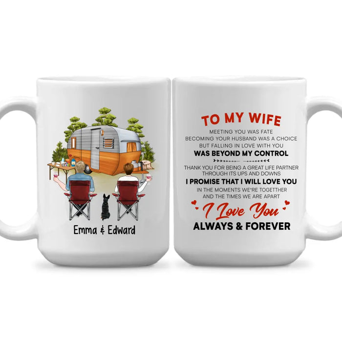 To My Wife Camping Couple With Dogs - Personalized Mug For Him, Her, Camping, Dog Lovers