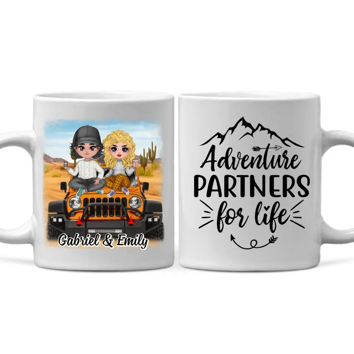 Adventure Partners For Life - Personalized Mug For Couples, Car, Off-Road Lovers