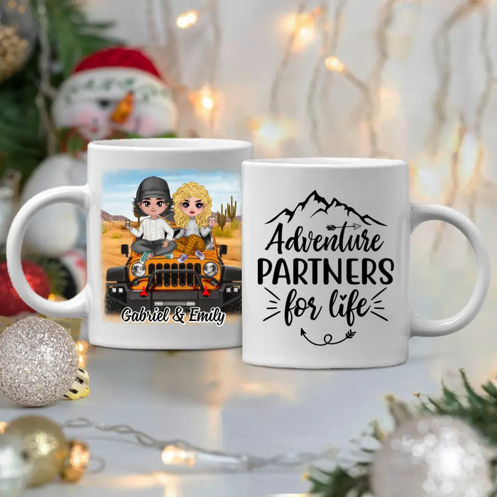 Adventure Partners For Life - Personalized Mug For Couples, Car, Off-Road Lovers