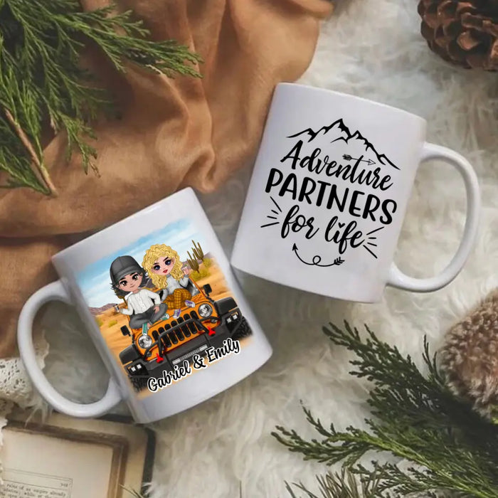 Adventure Partners For Life - Personalized Mug For Couples, Car, Off-Road Lovers