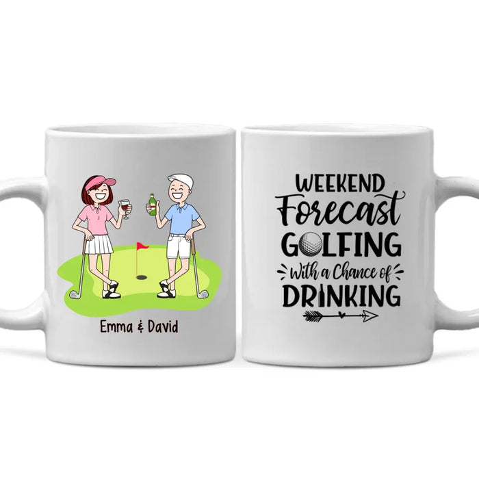 Golf Drinking Partners - Personalized Mug For Couples, For Her, For Him, For Friends, Golf