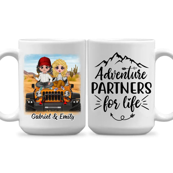 Adventure Partners For Life - Personalized Mug For Couples, Car, Off-Road Lovers