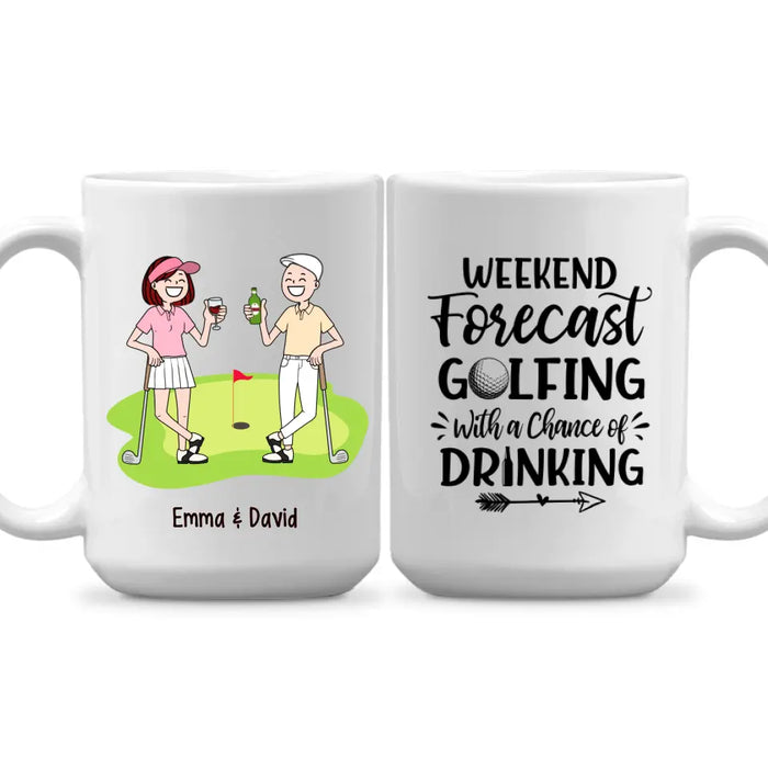 Golf Drinking Partners - Personalized Mug For Couples, For Her, For Him, For Friends, Golf