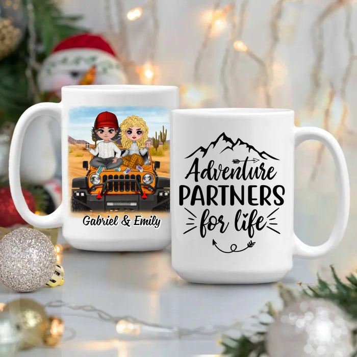 Adventure Partners For Life - Personalized Mug For Couples, Car, Off-Road Lovers