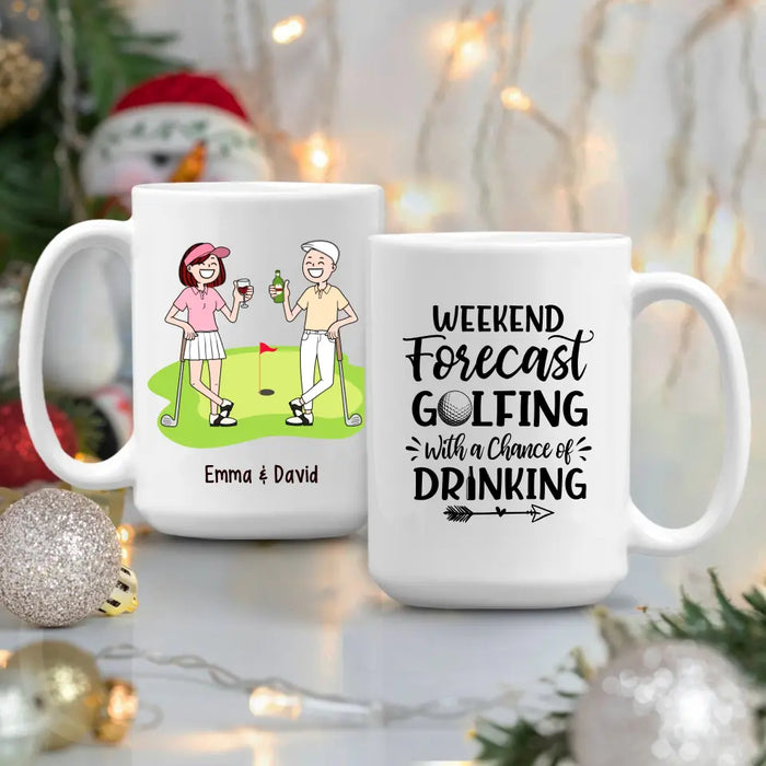 Golf Drinking Partners - Personalized Mug For Couples, For Her, For Him, For Friends, Golf