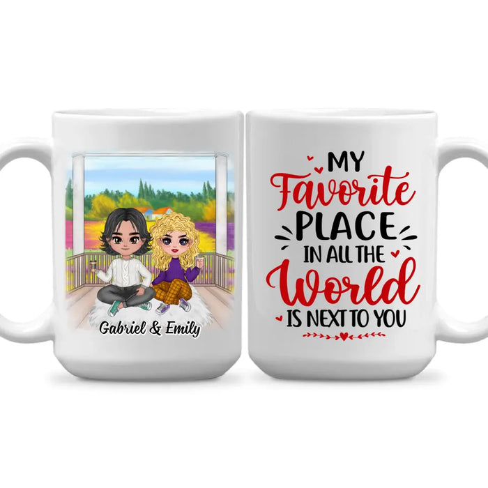 My Favorite Place In All The World - Personalized Mug For Couples, Him, Her, Valentine's Day