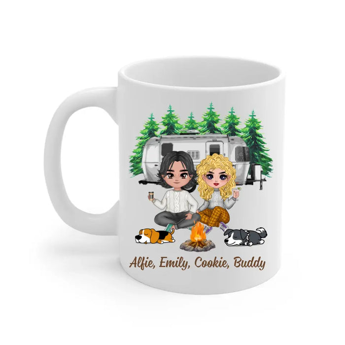 Up To 2 Dogs Camping Partners For Life - Personalized Mug For Couples, Camping, Valentine's Day