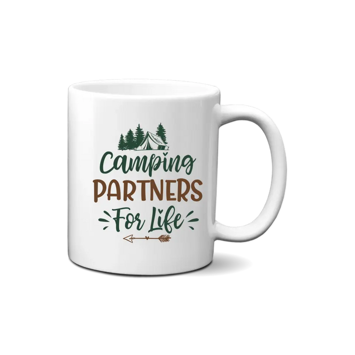 Up To 2 Dogs Camping Partners For Life - Personalized Mug For Couples, Camping, Valentine's Day