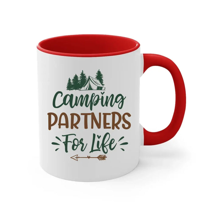 Up To 2 Dogs Camping Partners For Life - Personalized Mug For Couples, Camping, Valentine's Day